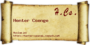 Henter Csenge névjegykártya